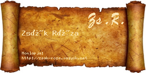 Zsák Róza névjegykártya